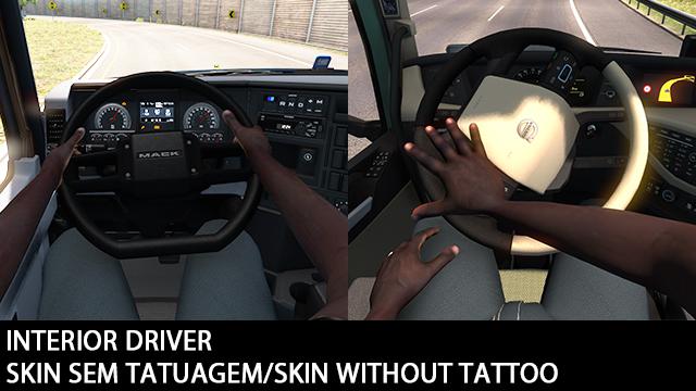 SKINS DRIVER HANDS WITHOUT TATTOO TWO OPTIONS 